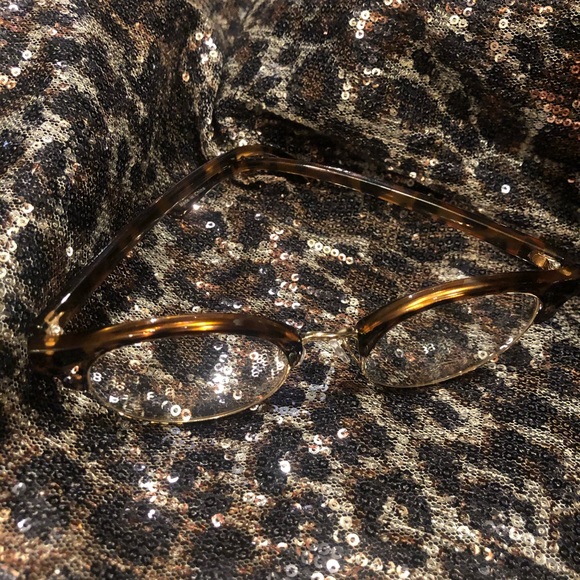 {???} Tortoise Brow Line Club Master Style Glasses - Picture 7 of 8